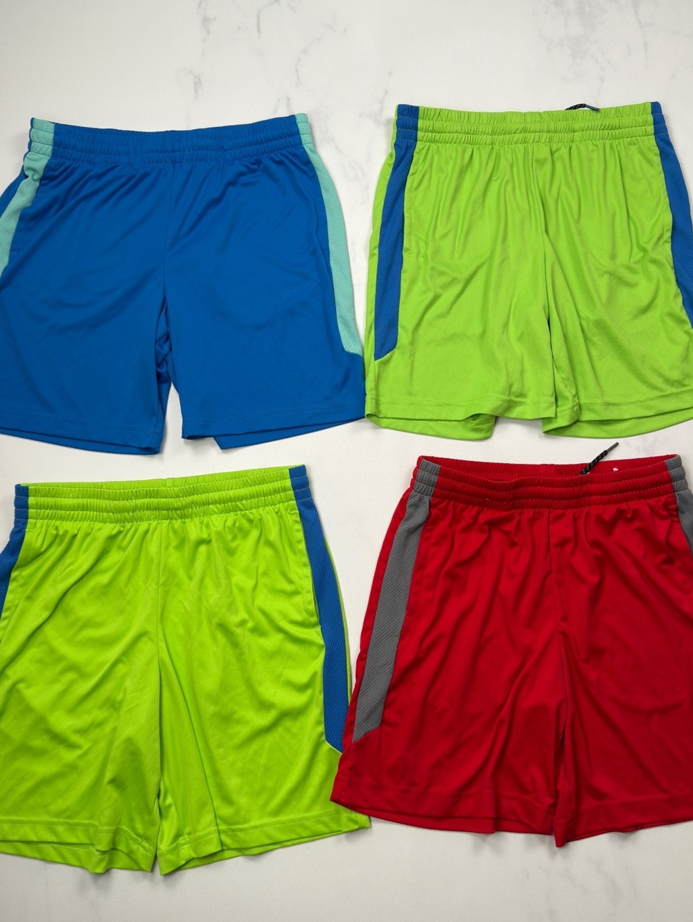 Tek Gear Athletic Shorts Colorblock Design Lot of 4 - L Husky Boys